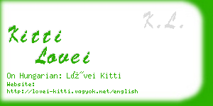 kitti lovei business card